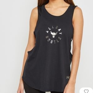 Under Armour Rock All Day Hustle Tank Top Loose Fit Heat Gear Cutout Top Small